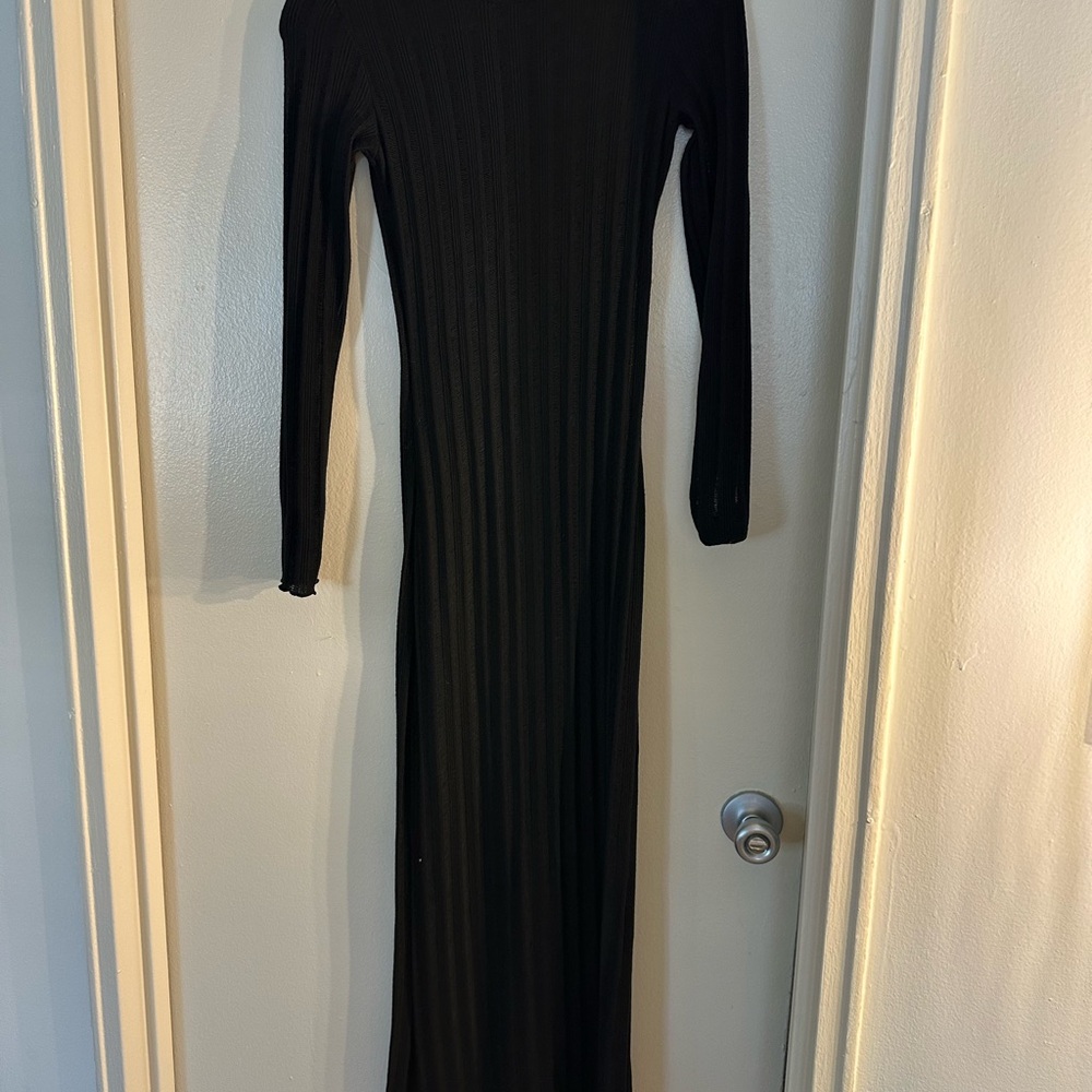 Elegant Black Long Sleeve Dress